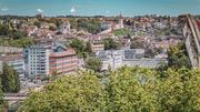 Blick vom Charlottenfels rÃ¼ber auf den Rhein mit BrÃ¼cke und Munot im Hintergrund, am Dienstag, 09 Juli 2024. (Melanie Duchene / Schaffhauser Nachrichten)