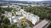 Schaffhauser SpitÃ¤ler von oben, geplant sind Rodungen fÃ¼r den geplanten Neubau des Spitals, fotografiert am Dienstag, 01. Juli 2025, in Schaffhausen. (Roberta Fele / Schaffhauser Nachrichten)