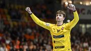 Jubelt ab nächsten Sommer für die Kadetten: Goalie Mathieu Seravalli vom BSV Bern im Playoff-Final der letzten Saison. Bild: Keystone