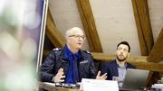 Philipp Maier, Polizeikommandantfotografiert, bei der Medienorientierung zum Umstrukturierungsprojekt Fï¿ï¾¼rsi, in der unschï¿ï¾¤rfe, Mediensprecher Patrick Caprez, fotografiert am Donnerstag, 12. Dezember 2024, in Schaffhausen. (Roberta Fe