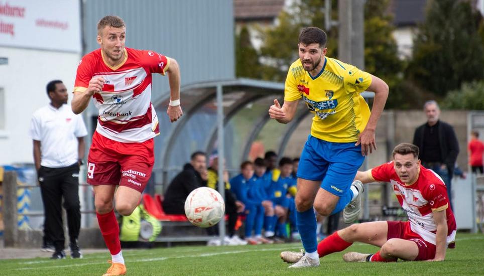 Damir Mehidic (l.) erzielte das 1:0 und bereitete den zweiten Treffer der Solothurner vor. Carole Lauener