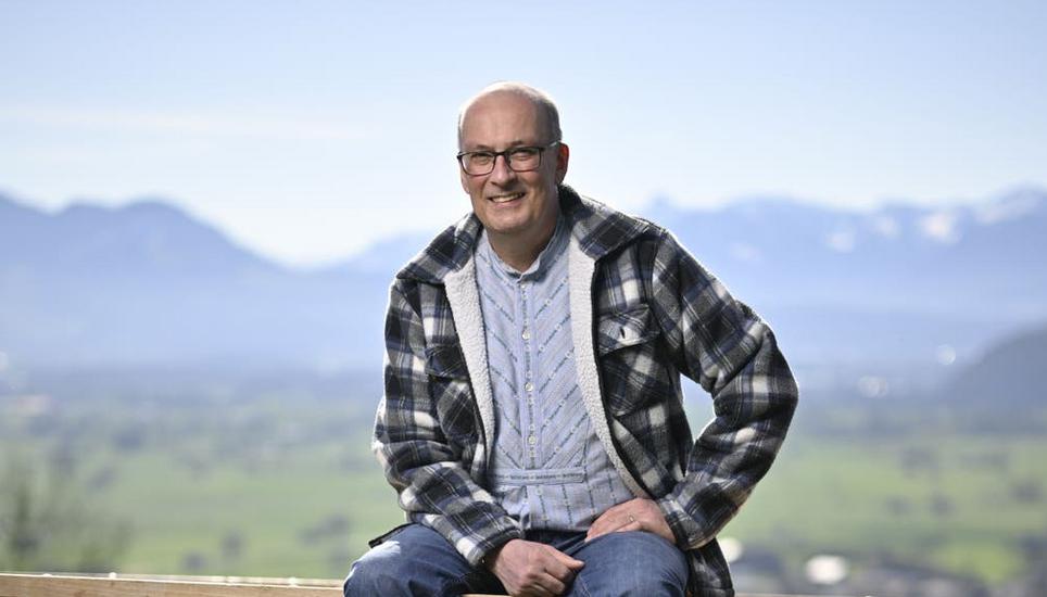 Könnte bald der vierte Bauer im Bundesrat werden: Bauernpräsident und Mitte-Nationalrat Markus Ritter. (Altstätten, 22. März 2023) Bild: Gian Ehrenzeller / KEYSTONE
