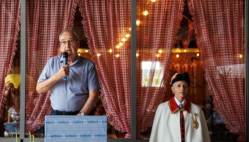 Die Schweiz habe schon viele Krisen überstanden und werde auch diese meistern, sagte Bundesrat Parmelin in einer Rede an einem 1.-August-Brunch im Kanton Solothurn. Bild: Hanspeter Bärtschi