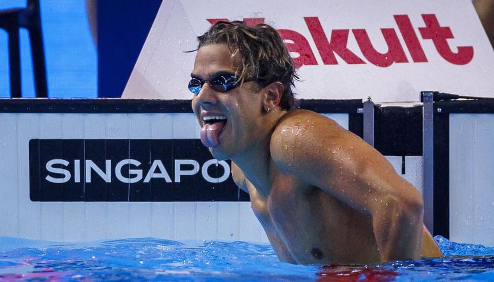 Noè Ponti gewinnt an der Schwimm-WM in Singapur zweimal Silber. Bild: Keystone