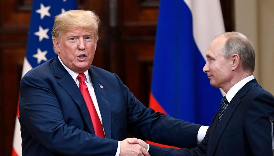 Die letzte gemeinsame Pressekonferenz von Donald Trump und Wladimir Putin: Im Juli 2018 traten die beiden Präsidenten in Helsinki (Finnland) vor die Medien. Bild: Jussi Nukari / AP Lehtikuva