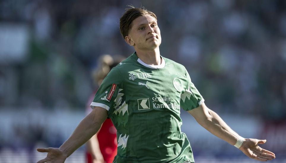Der phänomenale Aufstieg von Alessandro Vogt: Noch vor zwei Monaten ein unbekannter Nachwuchsspieler in St. Gallen, ist er momentan der aufregendste Stürmer der Super League. Bild: Gian Ehrenzeller/Keystone