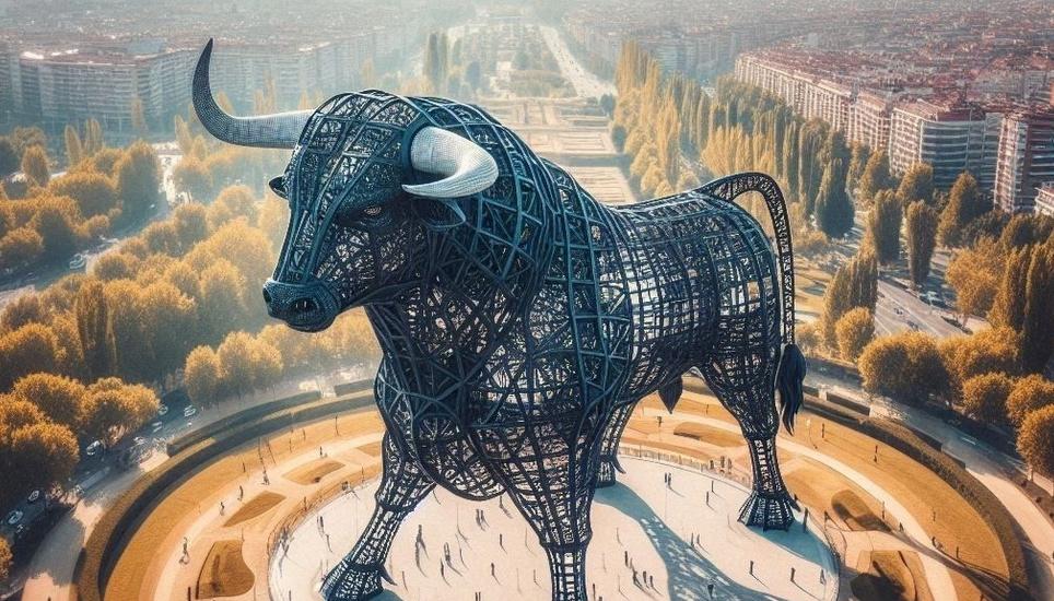 «El Toro de España»: So soll die Riesenskulptur eines Stiers laut der Academia de Tauromaquia aussehen. Bild: Academia de Tauromaquia