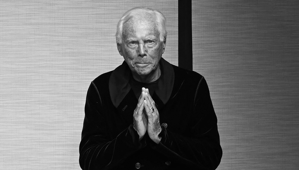 Der italienische Designer Giorgio Armani im Januar bei der der Herbst/Winter-Kollektion 2025/2026 während der Mailänder Modewoche. DANIEL DAL ZENNARO