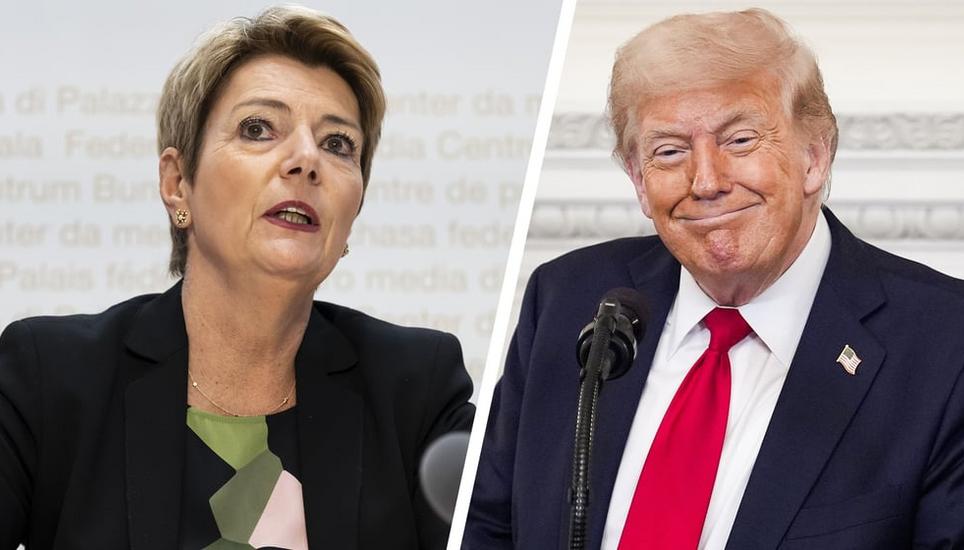 Karin Keller-Sutters Warten darauf, was Donald Trump bei den Zöllen zur Schweiz entscheidet. Bilder Keystone
