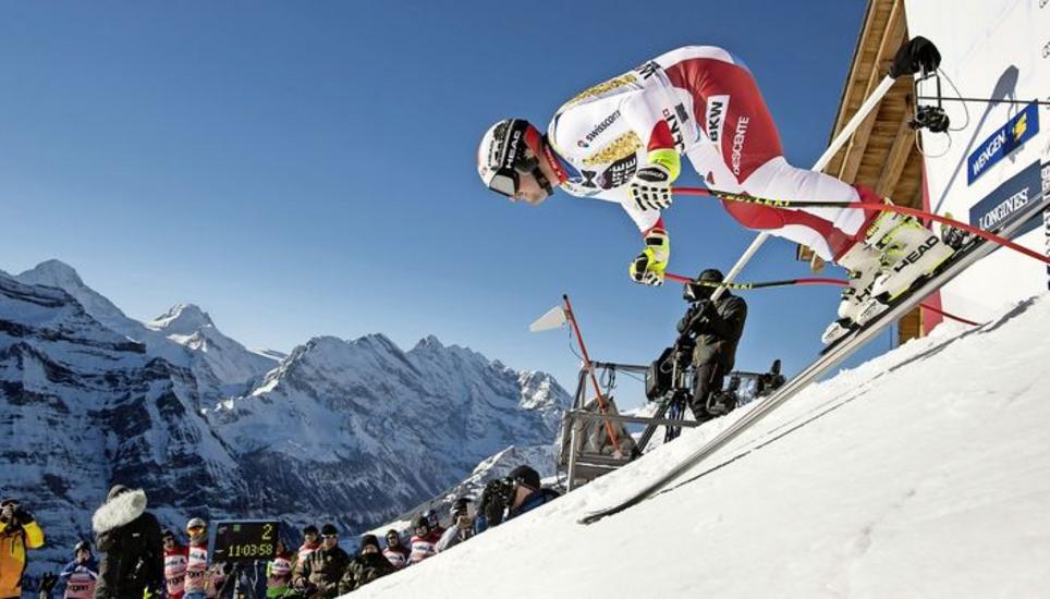 Im Fokus in Wengen: Beat Feuz und seine Schweizer Kollegen stehen am Lauberhorn im Mittelpunkt des Interesses der (heimischen) Medien und der vielen Fans, die an der Strecke sein werden. Im Training lief es schon gut. Bild: Key