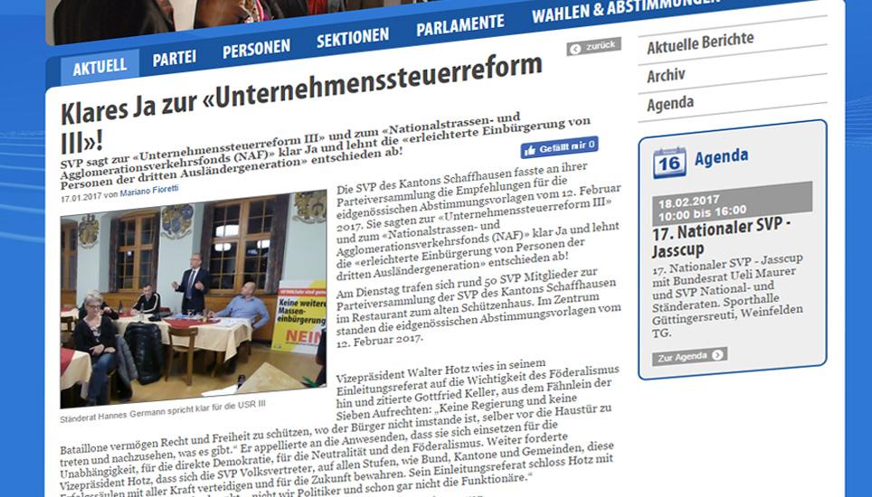 Screenshot: svp-sh.ch