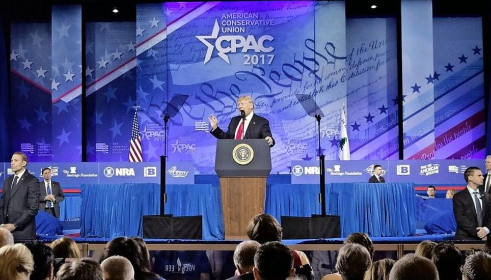 US-Präsident Donald Trump sprach an der CPAC-Konferenz.Bild Key