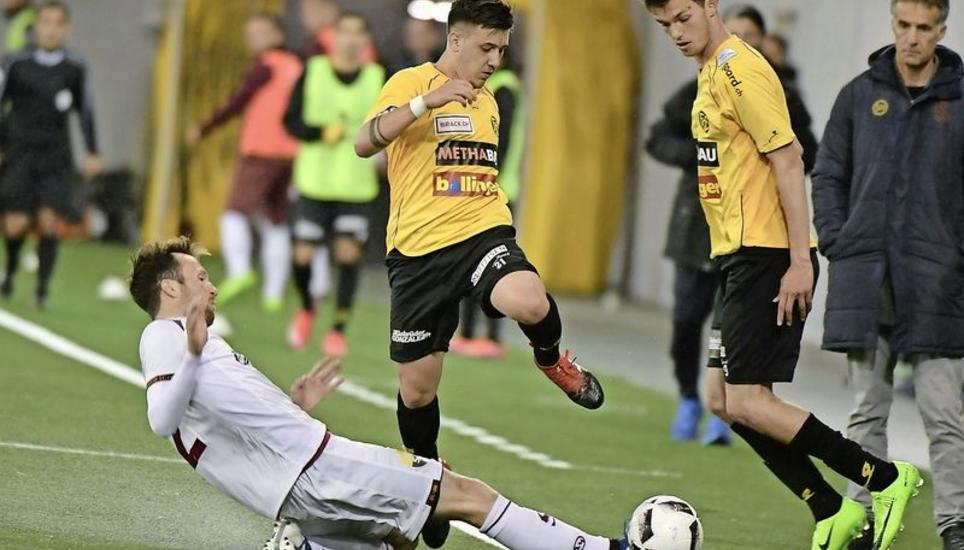Die erfolgreichen Protagonisten: Danilo Del Toro (Mitte) und Shkelqim Demhasaj (l.) schossen die FCS-Tore. Bild: Michael Kessler