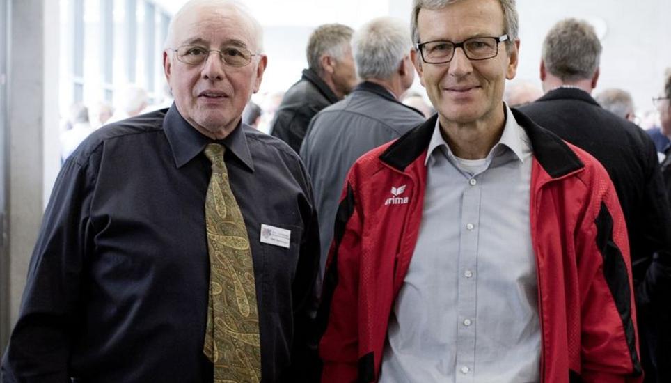 Zufrieden zeigten sich Urs Wäspi (l.), OK-Präsident, und der Kantonalobmann der Turnveteranen Hans Waldmeier.