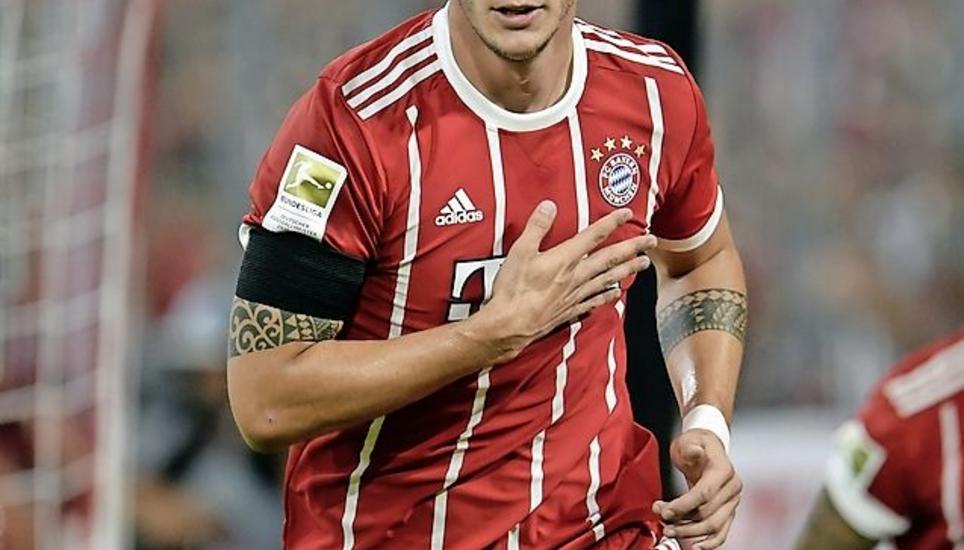 Bayern-Spieler Niklas Suele (4) nach seinem Treffer. Bild: Key