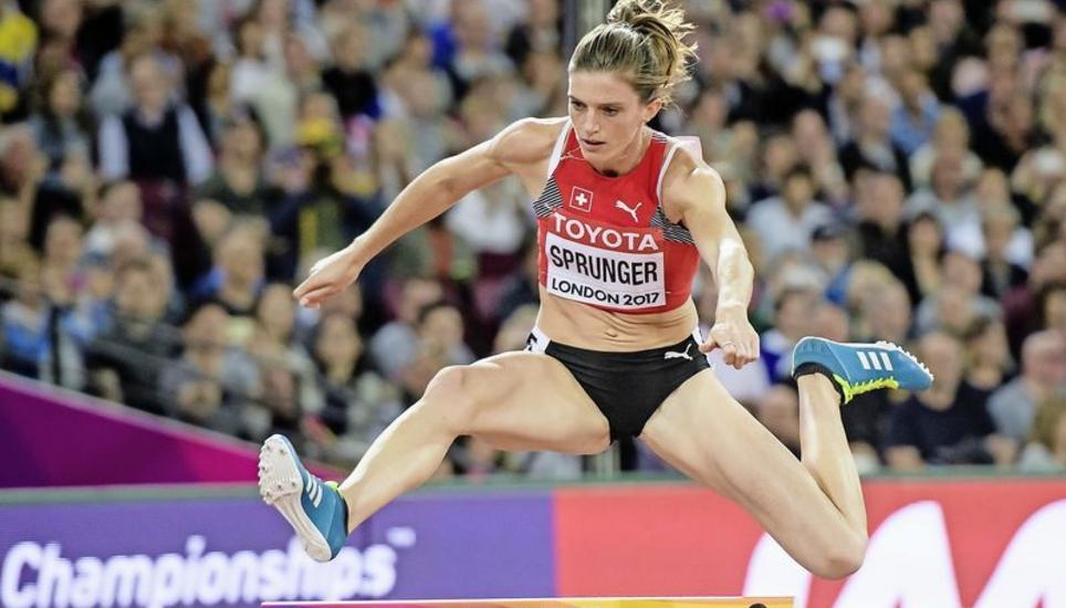 Hoch hinaus: Lea Sprunger ist in einer starken Form und will in Zürich nicht weniger als den Sieg ersprinten. Bild: Key