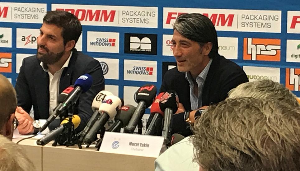 Murat Yakin, hier bei seiner Vorstellung in Zürich, trifft heute auf seinen alten Club, den FC Schaffhausen. Bild: Key