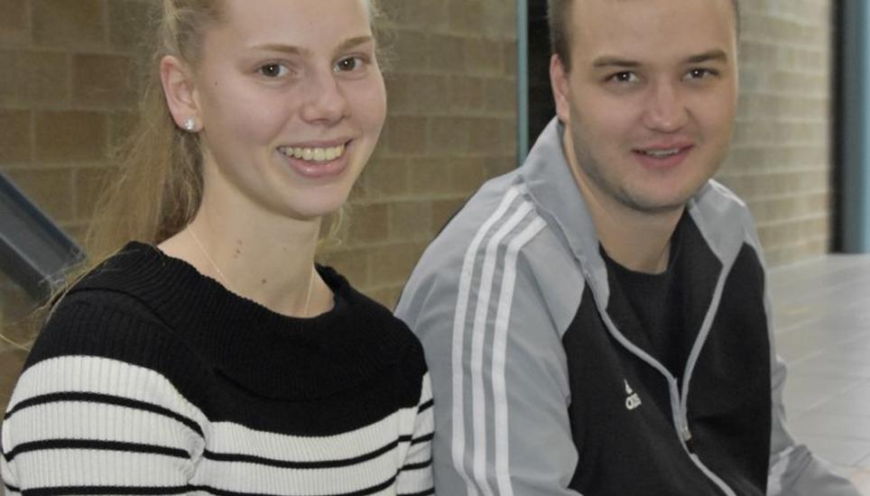 Melanie Kunz und Sandro Amrein: Als Anhänger Beringens waren sie nach Thayngen gefahren.