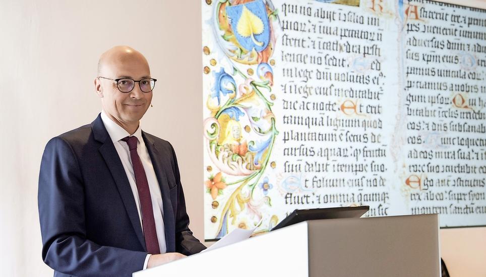 GF-Konzernchef Andreas Müller hatte im Klostergut Paradies seinen ersten öffentlichen Auftritt. Bilder: Jeannette Vogel