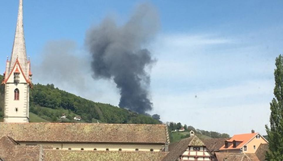Die Rauchwolke war von Stein am Rhein aus gut zu sehen. Bild: zvg