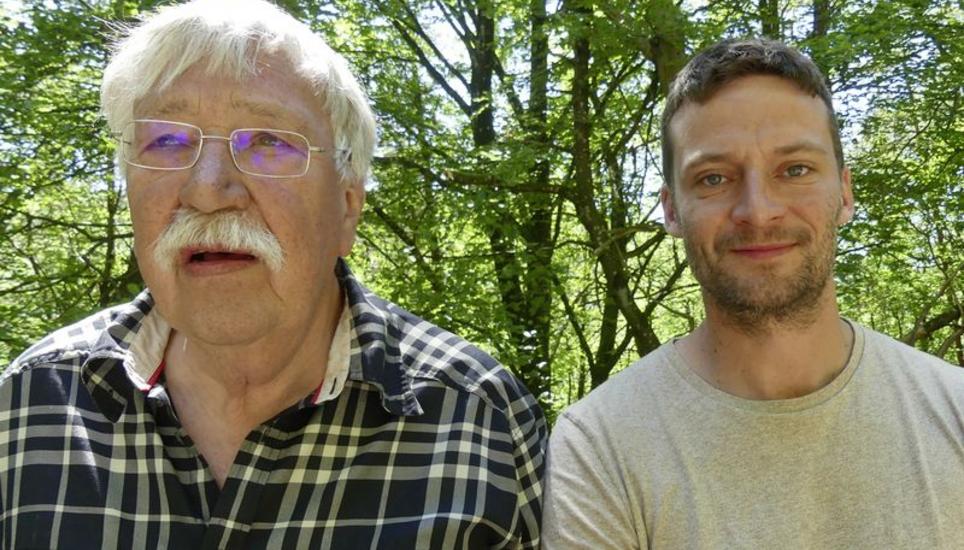 Die beiden Herren, die durch das Naturschutzgebiet führten: Werner Oertel (l.) und Benjamin Waibel.