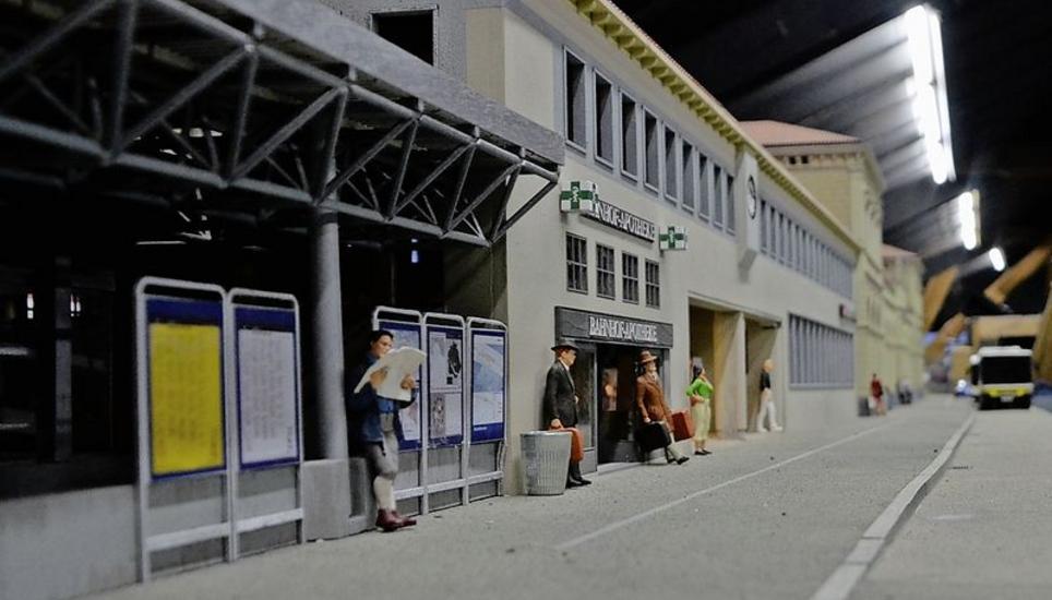 Der Bahnhof Schaffhausen im Massstab 1:32 in der Wilchinger Miniaturwelt.