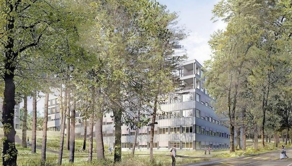 Die Löhne steigen, das Bauprojekt schrumpft: Es gibt nur zwei statt drei Untergeschosse im neuen Kantonsspital. Visualisierungen: zvg/Spitäler Schaffhausen