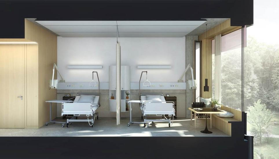 Die Patientenzimmer.