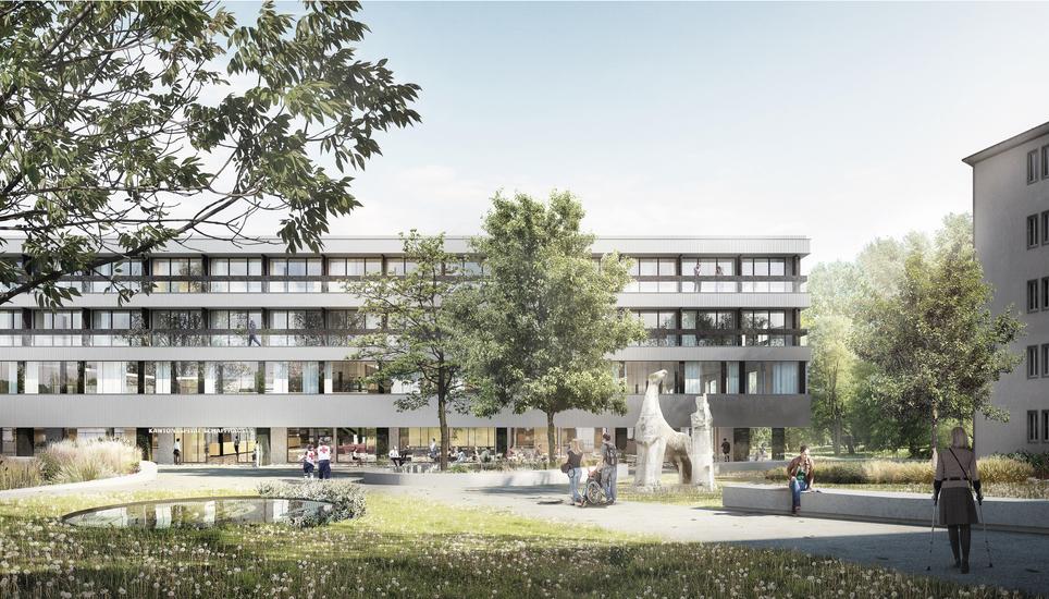 Wie es weitergehen soll mit dem Neubauprojekt des Kantonsspitals – das war unter anderem Thema an der Kantonsratssitzung. Visualisierung: zVg