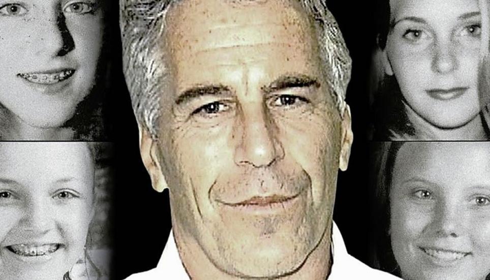 Jeffrey Epstein mit vier seiner Opfer. BILD MIAMI HERALD