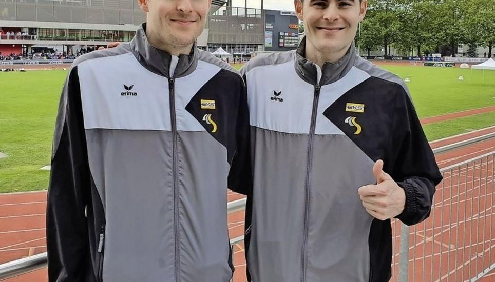 Roman Sieber (r.) sprang zu einer neuen Bestleistung, für Simon Sieber lief es in Bern nicht ganz so gut. Bild: Nico Oechslin