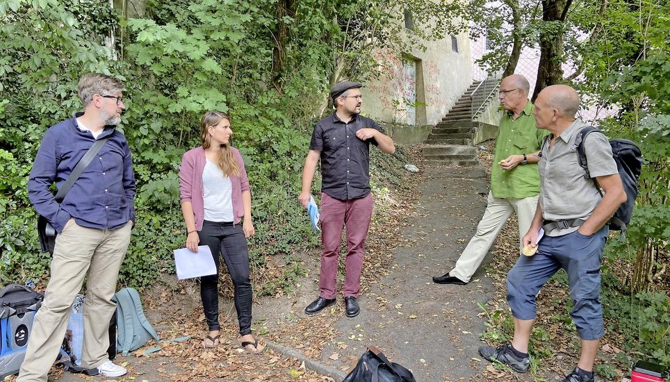 Christian Ulmer, Linda De Ventura, Matthias Frick, Jürg Tanner und Res Keller (v.l.) stellten die Initiative vor. Bild: Zeno Geisseler