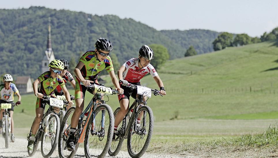 Mountainbike-Rennen in Merishausen: Seit 30 Jahren funktioniert das schon. Bild: pd