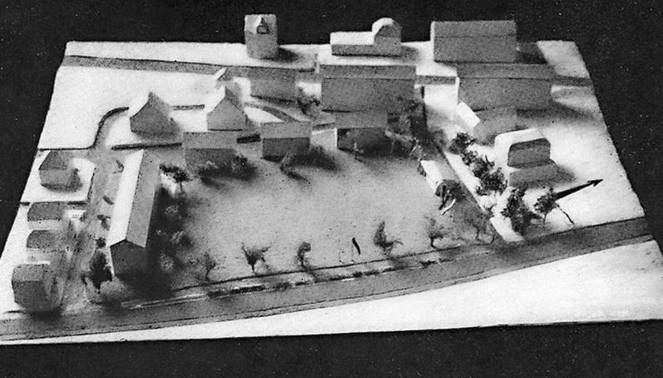 Das Foto dieses Modells wurde 1949 im Abstimmungsbüchlein abgedruckt. Bereits damals gab es Bebauungspläne für die Burgunwiese. Archivbild: zVg