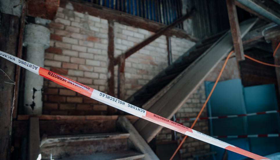 Diese Treppe sollte man besser nicht mehr benützen.