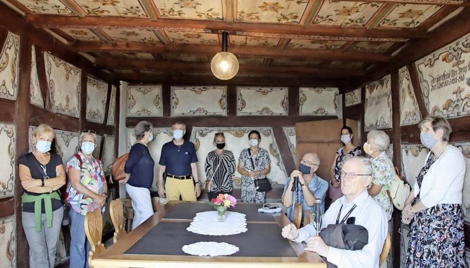 Im «Haus zum Kloster» zuoberst im Dachgeschoss befindet sich der 1643 geschaffene Gerichtssaal mit seinen wunderschönen Malereien. Er wurde bis vor wenigen Jahren auch als Trauzimmer genutzt. Bild: Roland Müller