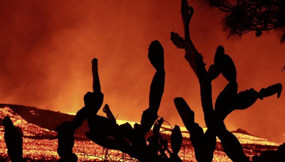 Inzwischen bedeckt die Lava eine Fläche von über 700 Hektaren. Was über 1000 Fussballfeldern entspricht.