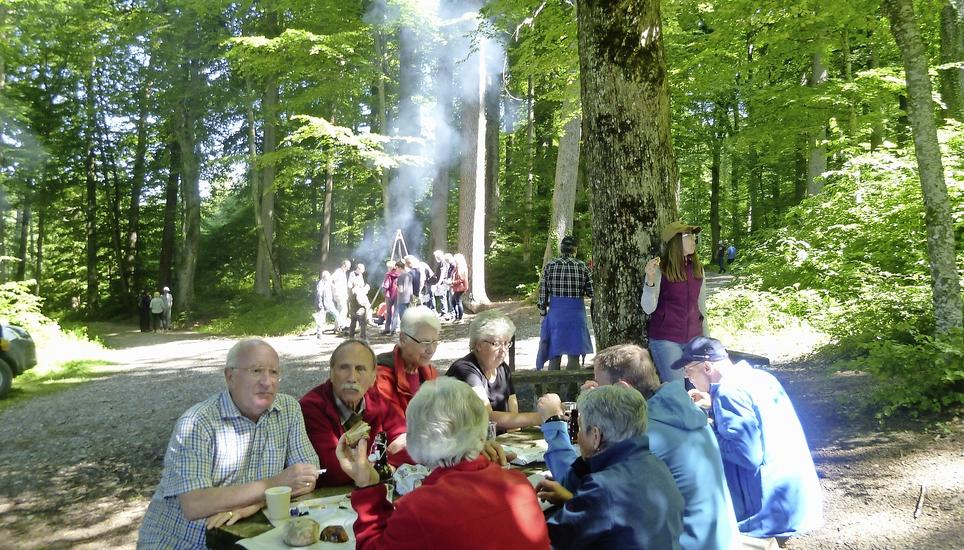 Auch dieses Jahr endete die wie immer informative Steiner Waldbegehung in geselliger Runde. Bilder: Ursula Junker