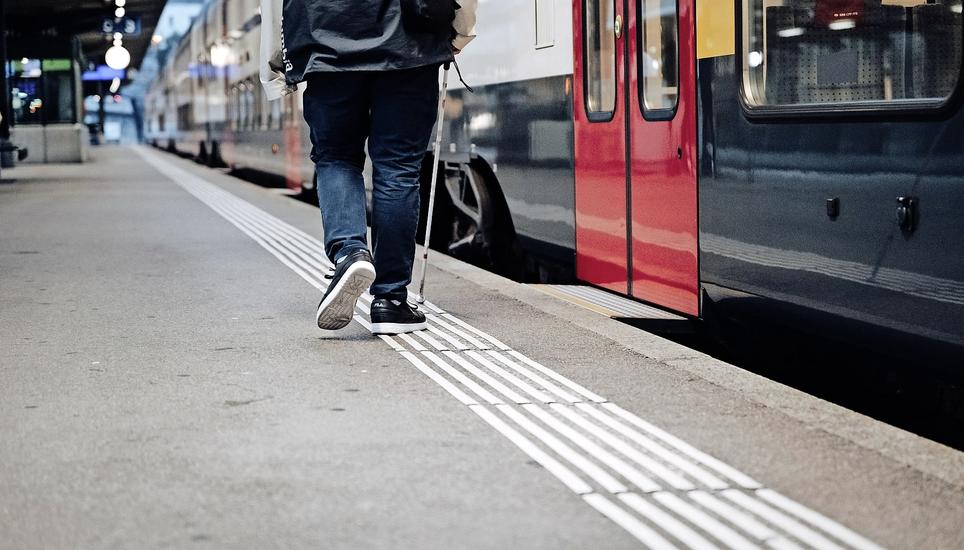 Die Rillen helfen ihm, sicher zum Zug zu gelangen.
