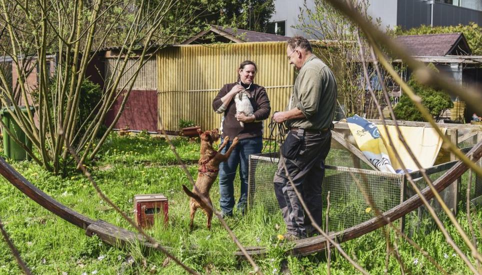 Samantha Barbre und Präsident Christoph Küpfer auf dem gepachteten Vereinsgelände, das der Gemeinderat dem Gewerbe zur Verfügung stellen will. Bilder: Melanie Duchene
