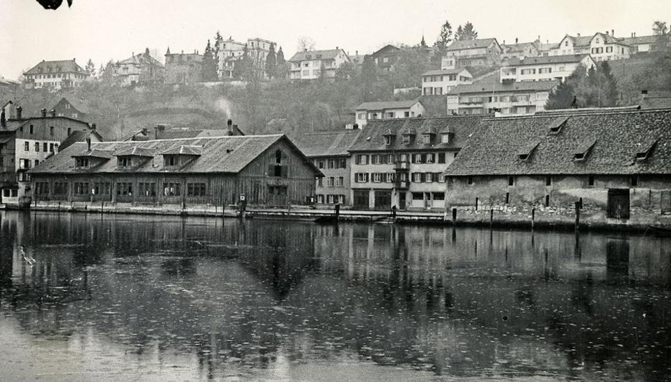 1874 mietete die Stadt für ihre Kleinmetzg vom Kanton den «Inneren Salzstadel», abgerissen 1948.