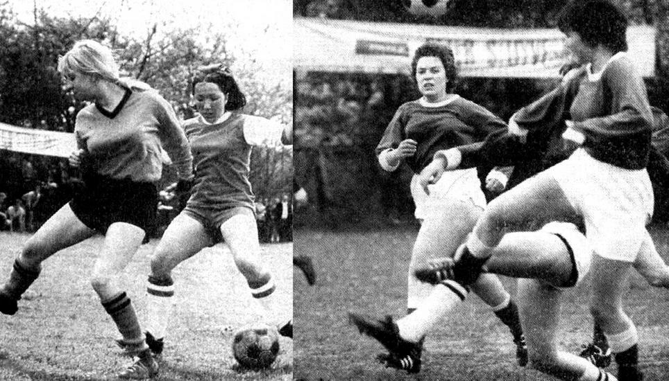 Seit Anfang der 70er Jahre kicken auch Frauen im Kanton Schaffhausen in Meisterschaften. Bilder: SN-Archiv