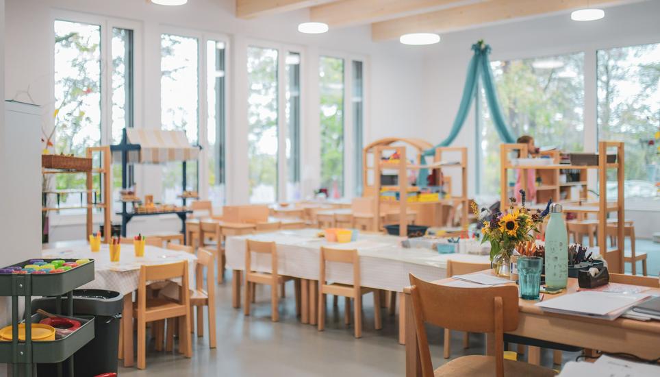 Der Doppel-Kindergarten Waldpark ersetzt einen über 60 Jahre alten Kindergarten.