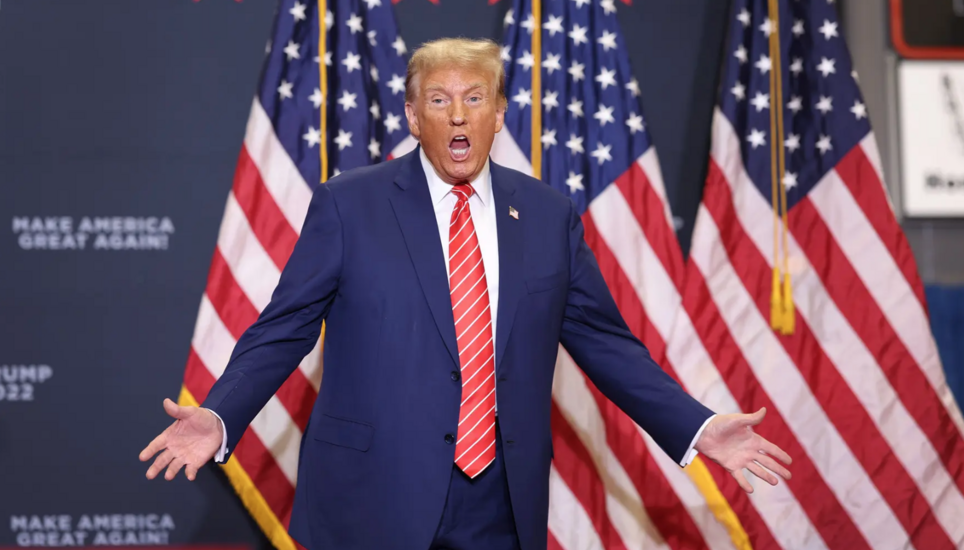 Ex-Präsident Donald Trump am Wochenende während einer Wahlkampfveranstaltung im US-Bundesstaat Iowa. Bild: Scott Olson / Getty Images North America