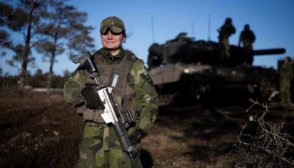 Schwedische Soldaten Schweden übt den Krieg gegen Russland. Bild: CH Media / Julius Schrank / Farsight Media