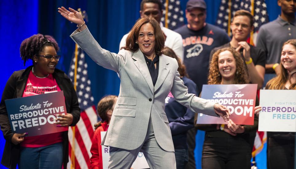 Vize-Präsidentin Kamala Harris: Nach dem Rückzug Joe Bidens sind alle Augen auf sie gerichtet. Bild: Key