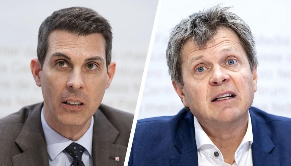 Zusammengehen? FDP-Präsident Thierry Burkart (links) und GLP-Präsident Jürg Grossen äussern sich zum Vorschlag. Bilder: Key / Montage: CH Media