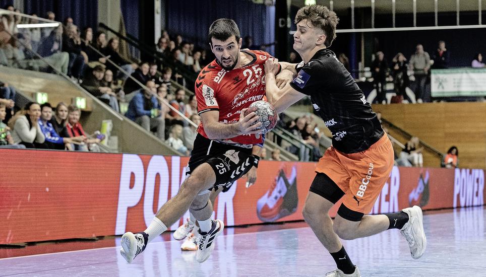 27.09.2025; Zug; Quickline Handball League - HSC Suhr Aarau - Kadetten Sh - Martin Popovski (Suhr-Aarau)(Benjamin Faes / freshfocus)