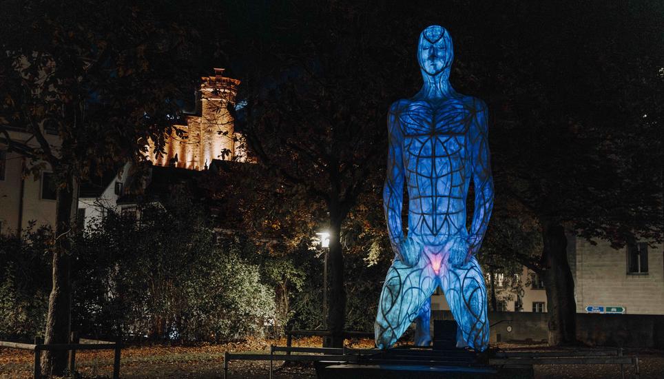 Lichtinstallationen quer durch die Altstadt, fotografiert am Dienstag, 28. Oktober 2025, in Schaffhausen. (Roberta Fele / Schaffhauser Nachrichten)