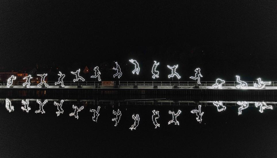 Lichtinstallationen quer durch die Altstadt, fotografiert am Dienstag, 28. Oktober 2025, in Schaffhausen. (Roberta Fele / Schaffhauser Nachrichten)
